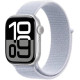 Apple Watch Series 10 GPS 46mm Silver Aluminum Case w. Blue Cloud Sport Loop (MWWN3)