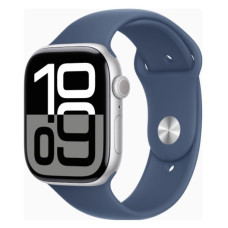 Apple Watch Series 10 GPS + Cellular 46mm Silver Alu. Case w. Denim Sport Band - M/L (MWY13)