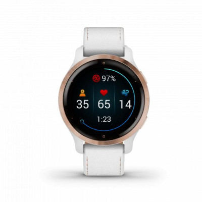 Garmin Venu 2S Rose Gold with White Leather Band (010-02429-23)