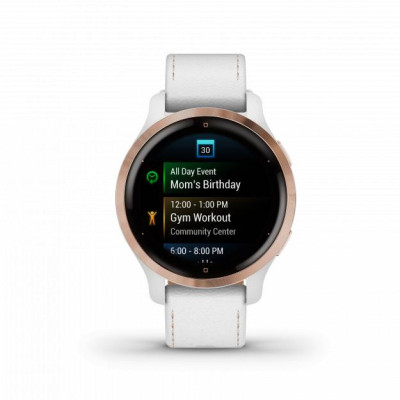Garmin Venu 2S Rose Gold with White Leather Band (010-02429-23)