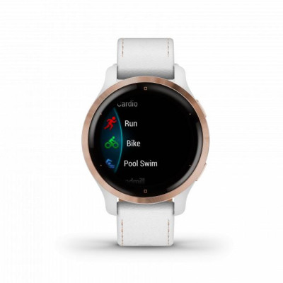 Garmin Venu 2S Rose Gold with White Leather Band (010-02429-23)