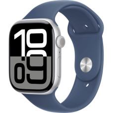 Apple Watch Series 10 GPS 42mm Silver Alu. Case w. Denim Sport Band - M/L (MWWC3)