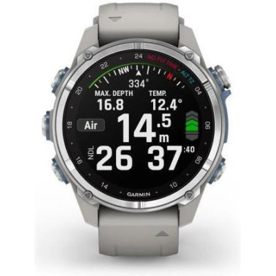 Garmin Descent Mk3 43 mm Stainless Steel with Fog Gray Silicone Band (010-02753-04/03)