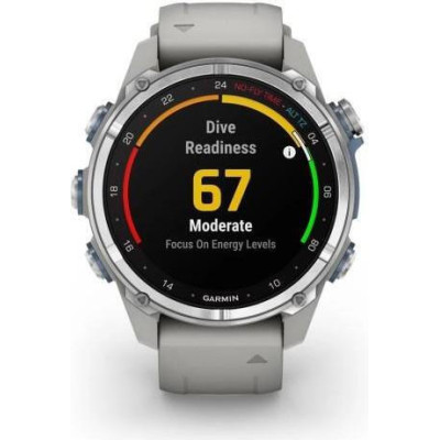 Garmin Descent Mk3 43 mm Stainless Steel with Fog Gray Silicone Band (010-02753-04/03)