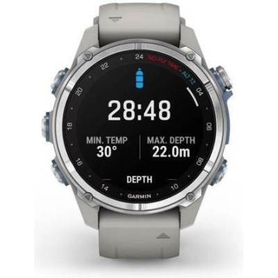Garmin Descent Mk3 43 mm Stainless Steel with Fog Gray Silicone Band (010-02753-04/03)