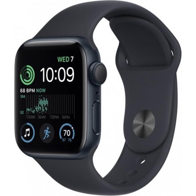 Apple Watch SE 2 GPS 40mm Midnight Aluminum Case w. Midnight S. Band - M/L (MNT83)