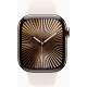 Apple Watch Series 10 GPS + Cellular 42mm Gold Titanium Case w. Starlight Sport Band - S/M (MX063)