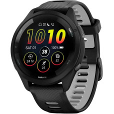 Garmin Forerunner 265 Black Bezel and Case w. Black/Powder Gray Silicone Band (010-02810-30)