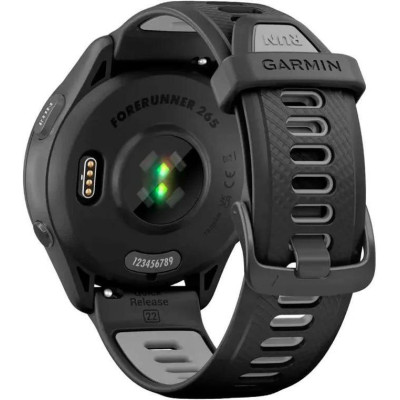 Garmin Forerunner 265 Black Bezel and Case w. Black/Powder Gray Silicone Band (010-02810-30)