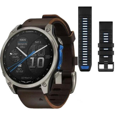 Garmin D2 Mach 2 47mm Titanium w. Oxford Brown Leather Band (010-02904-30/31)