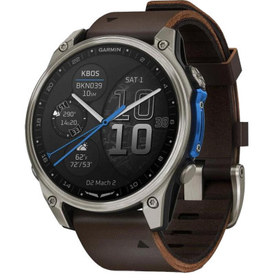 Garmin D2 Mach 2 47mm Titanium w. Oxford Brown Leather Band (010-02904-30/31)