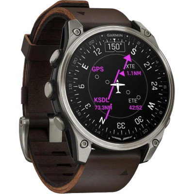 Garmin D2 Mach 2 47mm Titanium w. Oxford Brown Leather Band (010-02904-30/31)