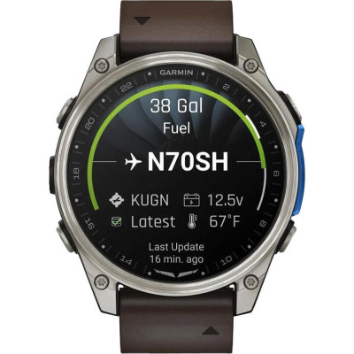 Garmin D2 Mach 2 47mm Titanium w. Oxford Brown Leather Band (010-02904-30/31)
