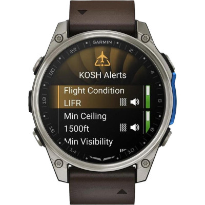 Garmin D2 Mach 2 47mm Titanium w. Oxford Brown Leather Band (010-02904-30/31)