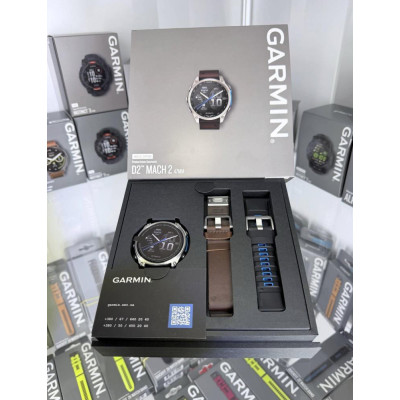 Garmin D2 Mach 2 47mm Titanium w. Oxford Brown Leather Band (010-02904-30/31)