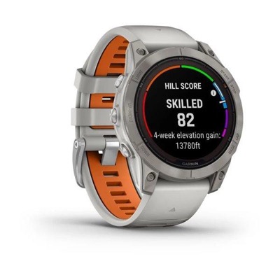 Garmin Fenix 7 Pro Sapphire Solar Titanium w. Fog Gray/Ember O. Band (010-02777-20/21)