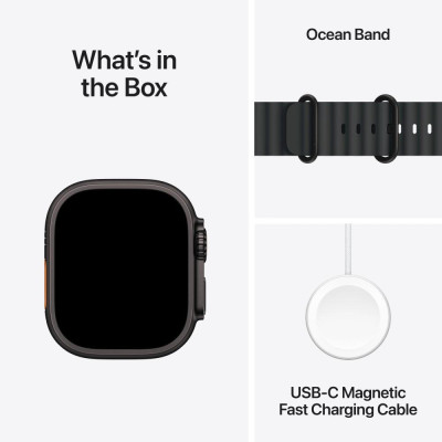 Apple Watch Ultra 2 GPS + Cellular 49mm Black Titanium Case w. Black Ocean Band (MX4P3)