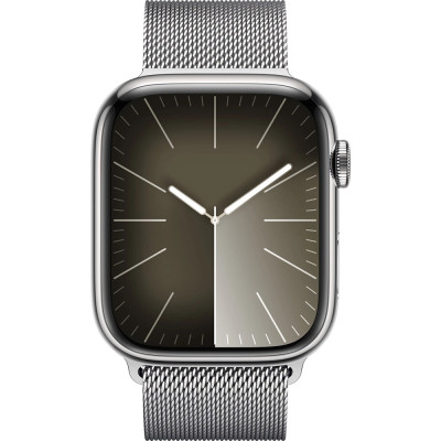 Apple Watch Series 9 GPS + Cellular 41mm Silver S. Steel Case w. Silver Milanese Loop (MRJ43)