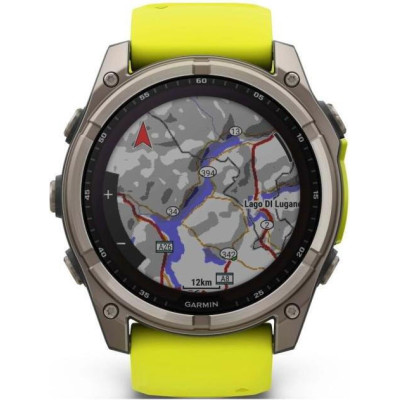 Garmin Fenix 8 51mm Solar Sapphire Titanium w. Amp Yellow/Graphite Silicone Band (010-02907-20/21)
