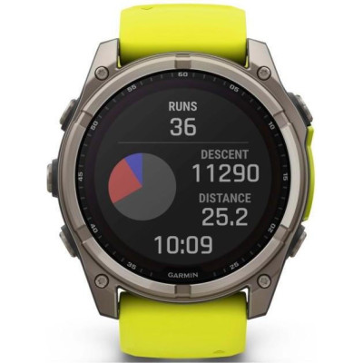 Garmin Fenix 8 51mm Solar Sapphire Titanium w. Amp Yellow/Graphite Silicone Band (010-02907-20/21)