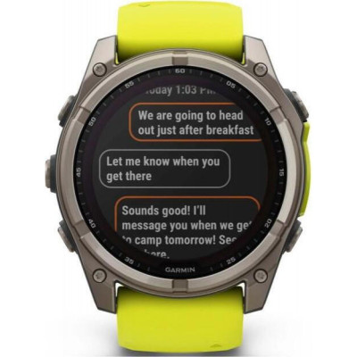 Garmin Fenix 8 51mm Solar Sapphire Titanium w. Amp Yellow/Graphite Silicone Band (010-02907-20/21)
