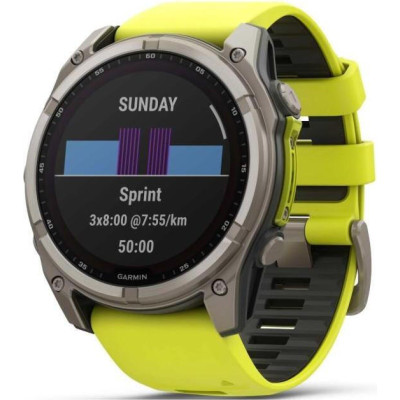 Garmin Fenix 8 51mm Solar Sapphire Titanium w. Amp Yellow/Graphite Silicone Band (010-02907-20/21)