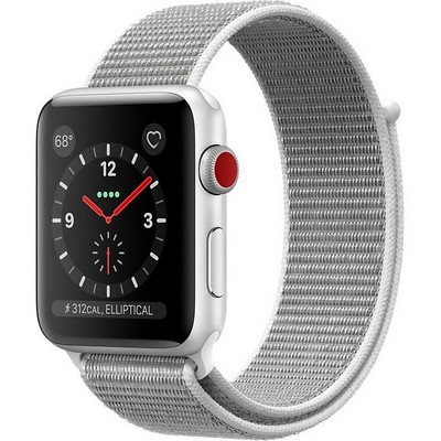 Apple Watch Series 3 GPS + Cellular 42mm Silver Aluminum w. Seashell Sport L. (MQKQ2)