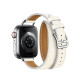 Apple Watch Hermes Series 8 41mm Silver Stainless Steel Case with Blanc Attelage Double Tour (MNN13 + MR2J3)
