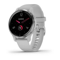 Garmin Venu 2S Silver Stainless Steel Bezel with Mist Gray Case and Silicone Band (010-02429-12)