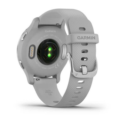 Garmin Venu 2S Silver Stainless Steel Bezel with Mist Gray Case and Silicone Band (010-02429-12)