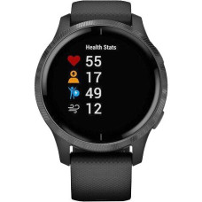 Garmin Venu Slate Stainless Steel Bezel w. Black and Silicone B. (010-02173-11)