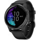 Garmin Venu Slate Stainless Steel Bezel w. Black and Silicone B. (010-02173-11)