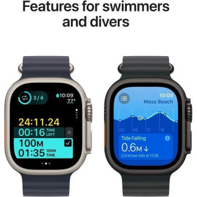Apple Watch Ultra 2 GPS + Cellular 49mm Natural Titan. Case w. Blue Trail Loop - M/L (MX4L3)
