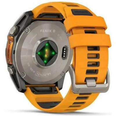 Garmin Fenix 8 51mm AMOLED Sapphire Titanium w. Spark Orange/Graphite Silicone Band (010-02905-10/11)