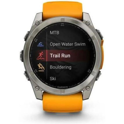 Garmin Fenix 8 51mm AMOLED Sapphire Titanium w. Spark Orange/Graphite Silicone Band (010-02905-10/11)