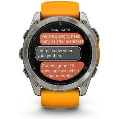 Garmin Fenix 8 51mm AMOLED Sapphire Titanium w. Spark Orange/Graphite Silicone Band (010-02905-10/11)