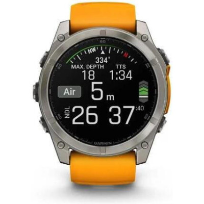 Garmin Fenix 8 51mm AMOLED Sapphire Titanium w. Spark Orange/Graphite Silicone Band (010-02905-10/11/53)