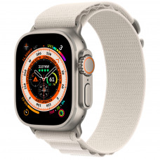 Apple Watch Ultra GPS + Cellular 49mm Titanium Case зі Starlight Alpine Loop - Medium (MQF03/MQFR3)