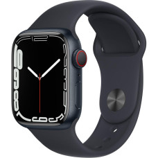 Apple Watch Series 7 GPS + Cellular 41mm Midnight Aluminum Case w. Midnight S. Band (MKH73, MKHQ3)