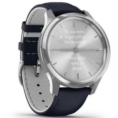 Garmin vivomove Luxe Silver-Blue Leather (010-02241-20)