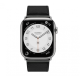 Apple Watch Hermes Series 7 LTE 45mm Silver S. Steel w. Noir Swift L. Single Tour D. Buckle (MKMG3+MHLU3)