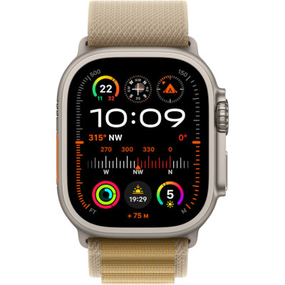 Apple Watch Ultra 2 GPS + Cellular 49mm Natural Titan. Case w. Tan Alpine Loop - Medium (MX4F3)