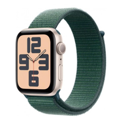 Apple Watch SE 2 GPS 44mm Starlight Aluminium Case w. Lake Green Sport Loop (MXEW3)