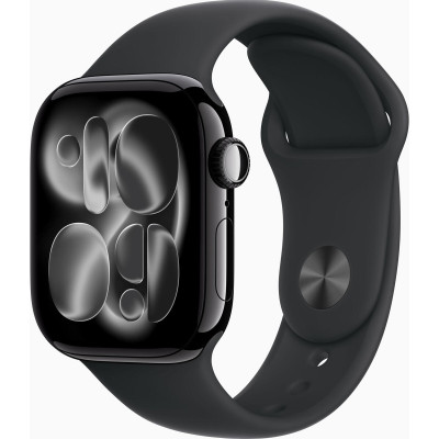 Apple Watch Series 11 GPS 42mm Jet Black Alu. Case w. Black S. Band - M/L (MEQU4)