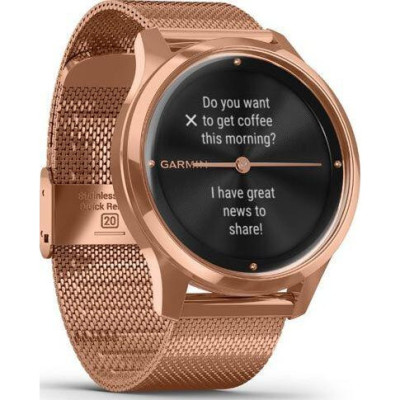 Garmin Vivomove Luxe 18K Rose Gold PVD Stainless Steel w. Rose Gold Milanese B. (010-02241-24)