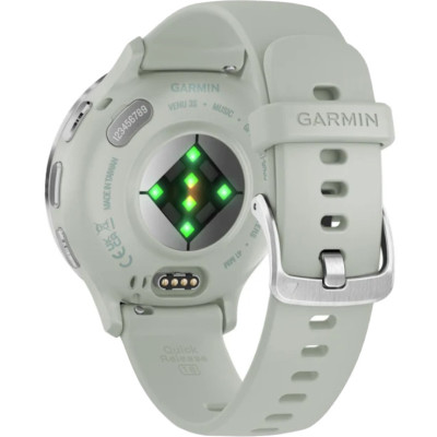 Garmin Venu 3s Silver Stainless Steel Bezel з Sage Gray Case and Silicone Band (010-02785-51)