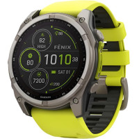 Garmin Fenix 8 47mm Solar Sapphire Titanium w. Amp Yellow/Graphite Silicone Band (010-02906-20,010-02906-21)