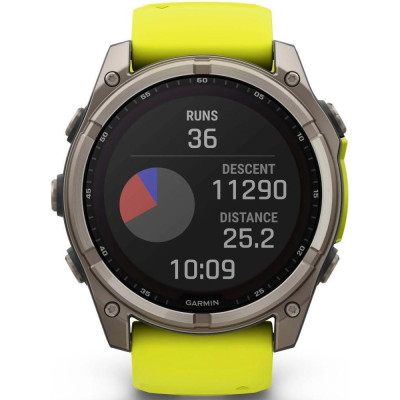 Garmin Fenix 8 47mm Solar Sapphire Titanium w. Amp Yellow/Graphite Silicone Band (010-02906-20,010-02906-21)