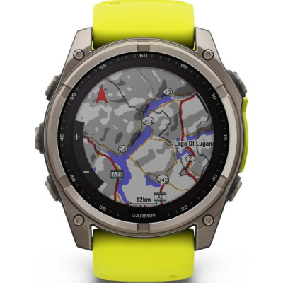 Garmin Fenix 8 47mm Solar Sapphire Titanium w. Amp Yellow/Graphite Silicone Band (010-02906-20,010-02906-21)