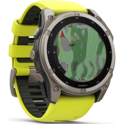 Garmin Fenix 8 47mm Solar Sapphire Titanium w. Amp Yellow/Graphite Silicone Band (010-02906-20,010-02906-21)